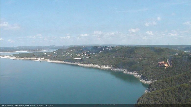 Lake Travis webcam, June 21, 2018 9:50 AM CT