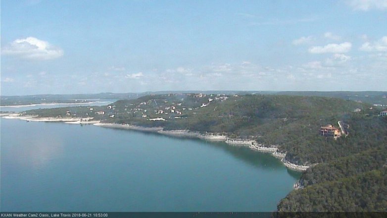 Lake Travis webcam, June 21, 2018 9:55 AM CT