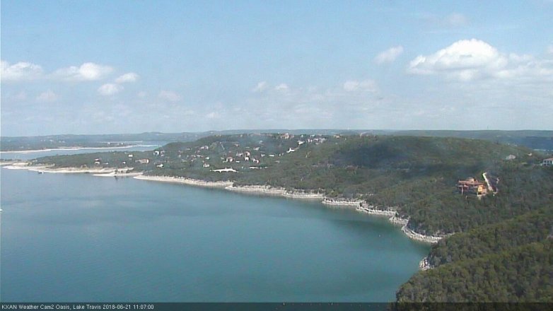 Lake Travis webcam, June 21, 2018 10:10 AM CT