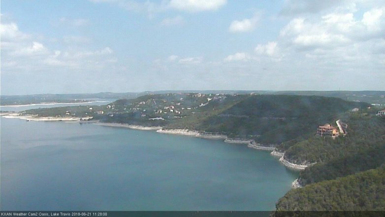 Lake Travis webcam, June 21, 2018 10:30 AM CT