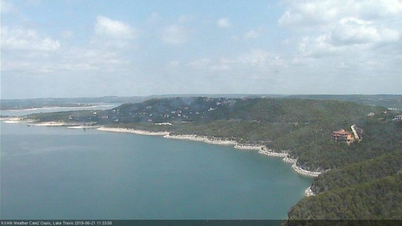 Lake Travis webcam, June 21, 2018 10:35 AM CT