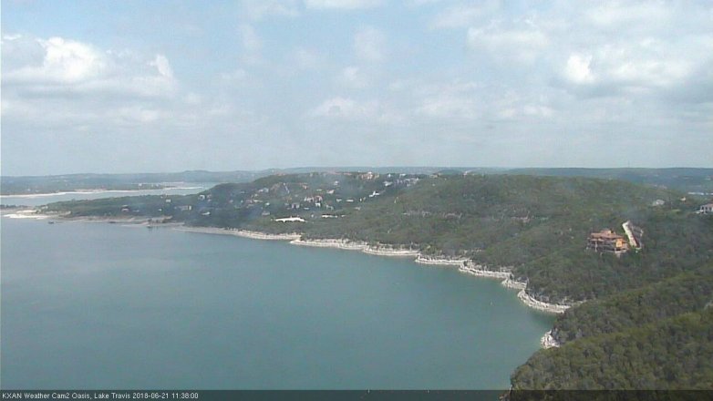 Lake Travis webcam, June 21, 2018 10:40 AM CT