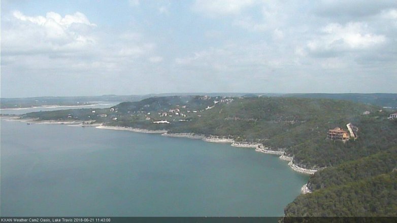 Lake Travis webcam, June 21, 2018 10:45 AM CT