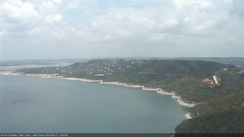 Lake Travis webcam, June 21, 2018 12:05 PM CT