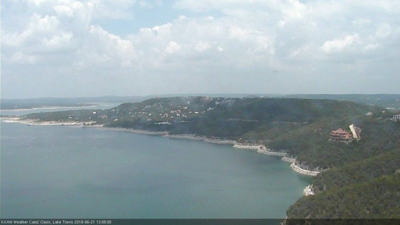 Lake Travis webcam, June 21, 2018 12:10 PM CT