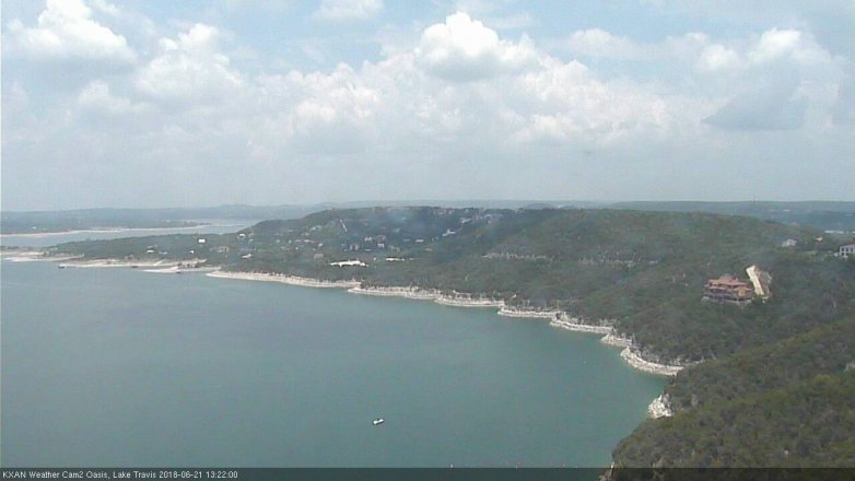 Lake Travis webcam, June 21, 2018 12:25 PM CT