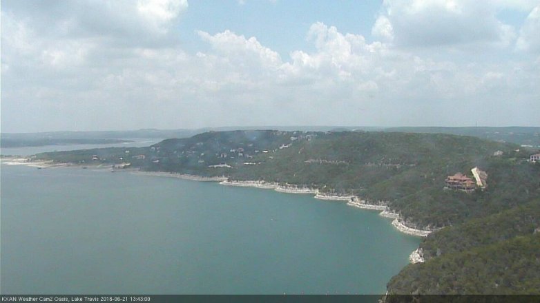 Lake Travis webcam, June 21, 2018 12:45 PM CT