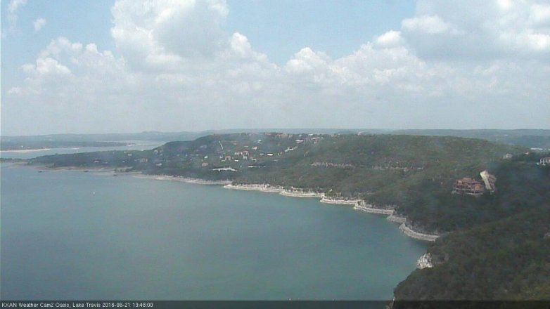 Lake Travis webcam, June 21, 2018 12:50 PM CT