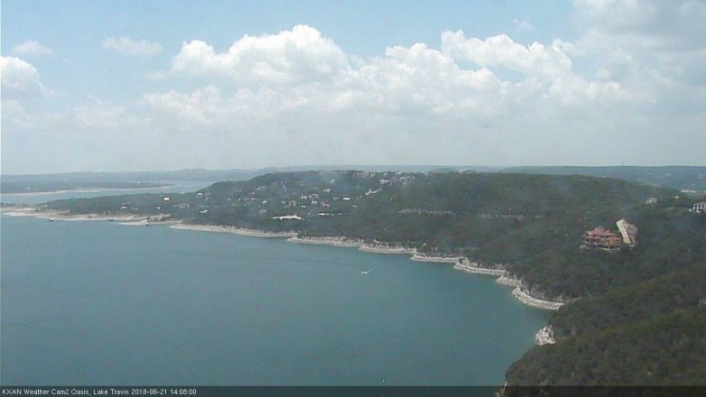 Lake Travis webcam, June 21, 2018 1:10 PM CT