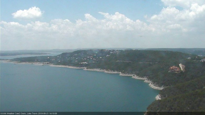 Lake Travis webcam, June 21, 2018 1:20 PM CT