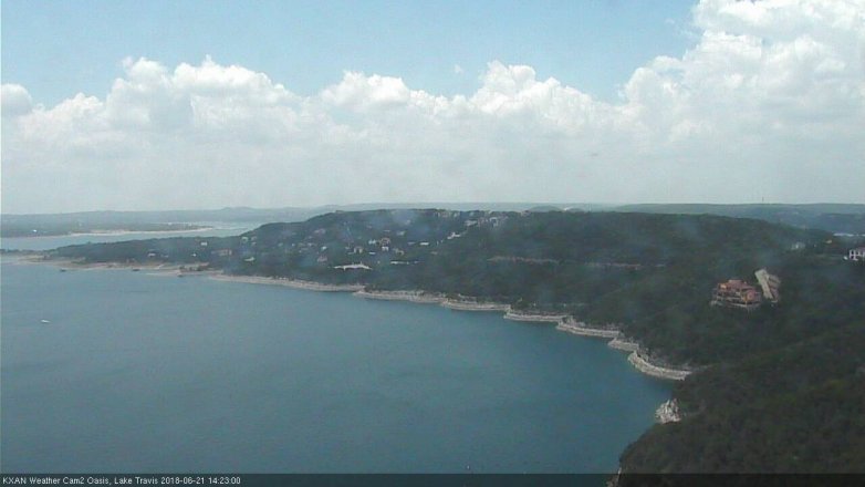Lake Travis webcam, June 21, 2018 1:25 PM CT