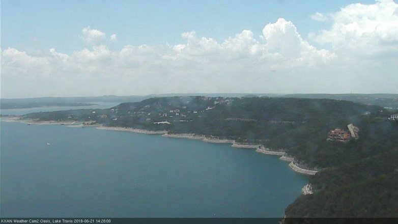 Lake Travis webcam, June 21, 2018 1:30 PM CT