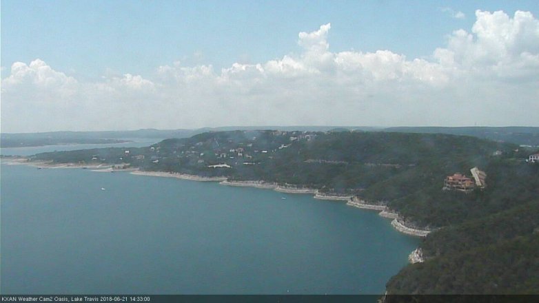 Lake Travis webcam, June 21, 2018 1:35 PM CT