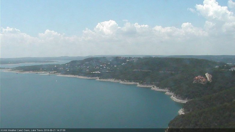 Lake Travis webcam, June 21, 2018 1:40 PM CT