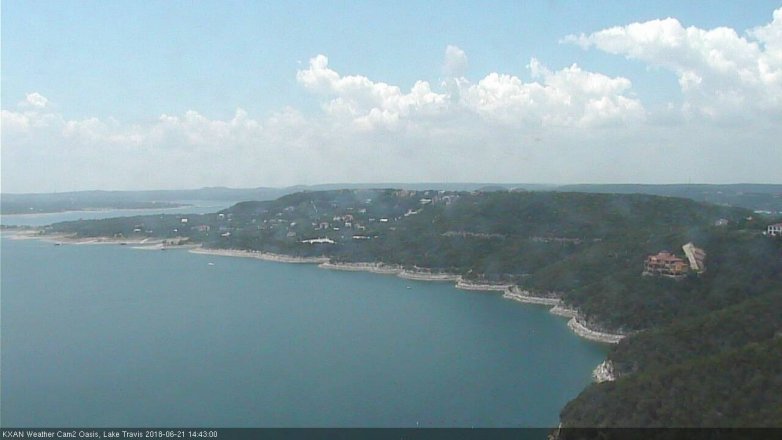 Lake Travis webcam, June 21, 2018 1:45 PM CT