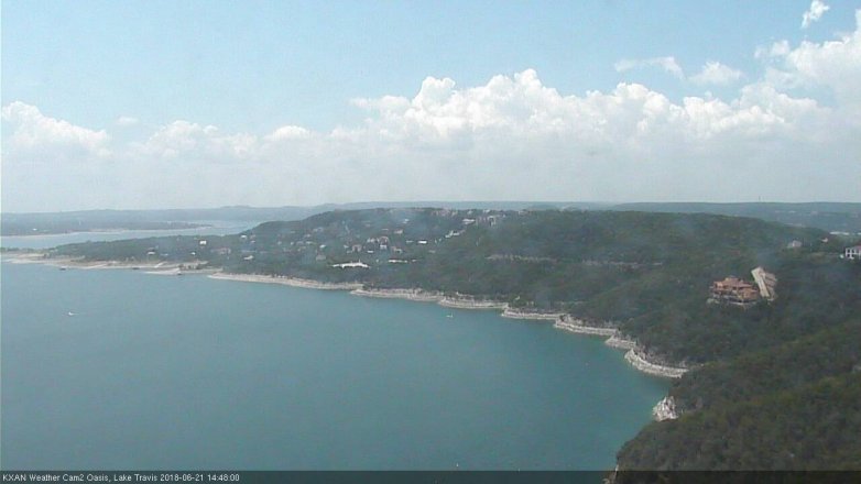 Lake Travis webcam, June 21, 2018 1:50 PM CT