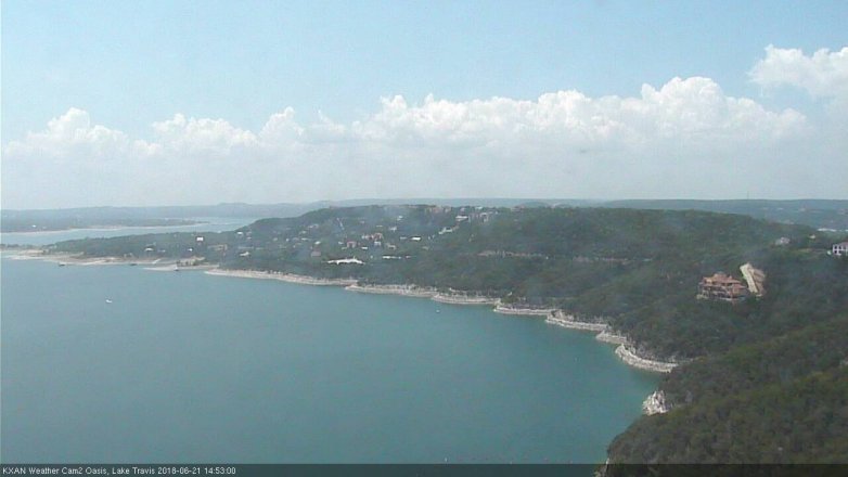 Lake Travis webcam, June 21, 2018 1:55 PM CT