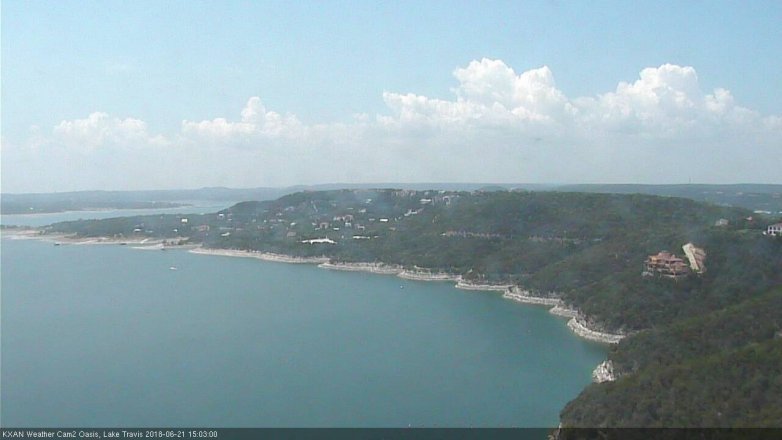 Lake Travis webcam, June 21, 2018 2:05 PM CT