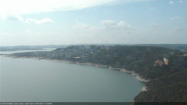 Lake Travis webcam, June 21, 2018 3:40 PM CT