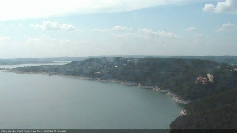 Lake Travis webcam, June 21, 2018 3:50 PM CT