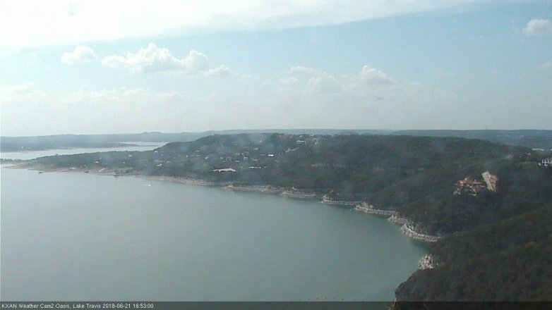 Lake Travis webcam, June 21, 2018 3:55 PM CT