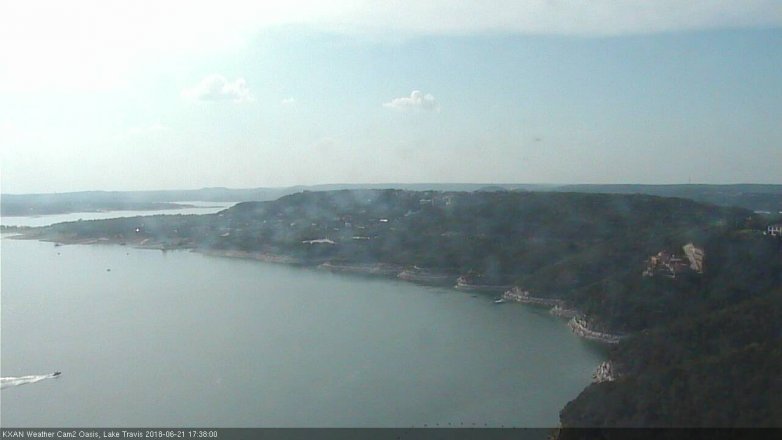 Lake Travis webcam, June 21, 2018 4:40 PM CT