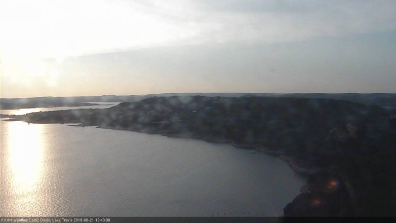 Lake Travis webcam, June 21, 2018 6:45 PM CT
