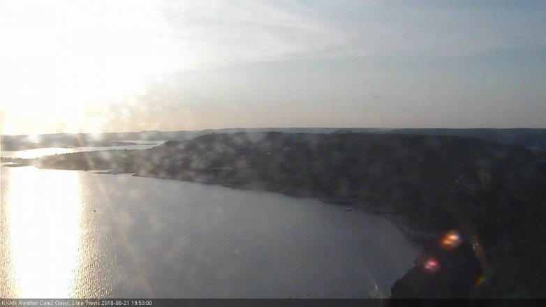 Lake Travis webcam, June 21, 2018 6:55 PM CT