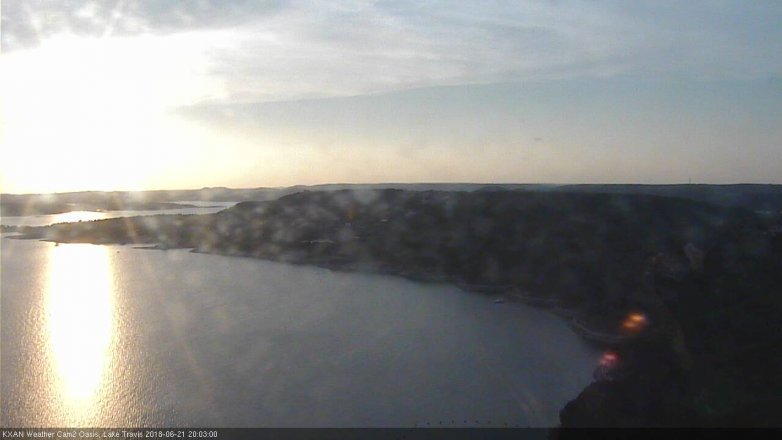 Lake Travis webcam, June 21, 2018 7:05 PM CT