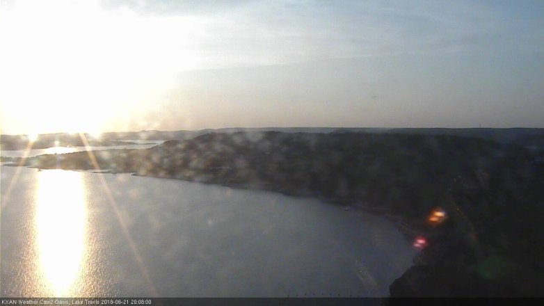 Lake Travis webcam, June 21, 2018 7:10 PM CT
