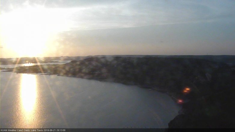 Lake Travis webcam, June 21, 2018 7:15 PM CT