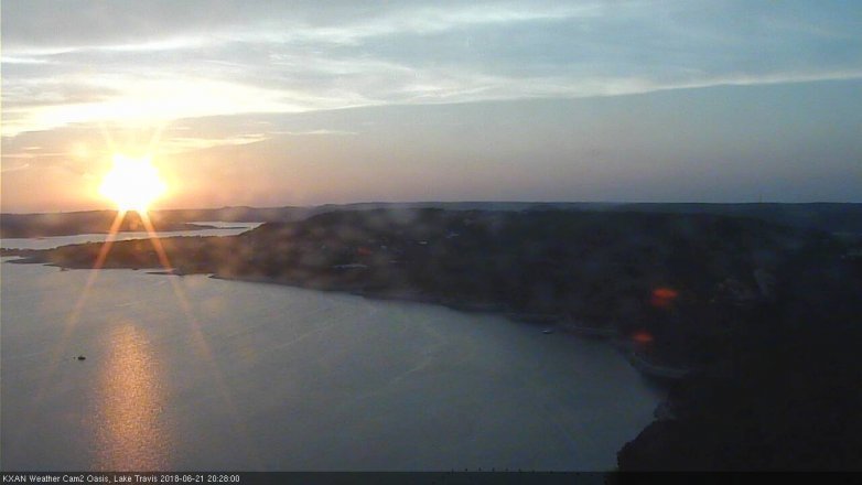 Lake Travis webcam, June 21, 2018 7:30 PM CT
