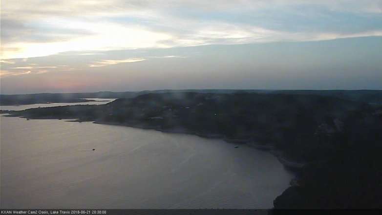Lake Travis webcam, June 21, 2018 7:40 PM CT