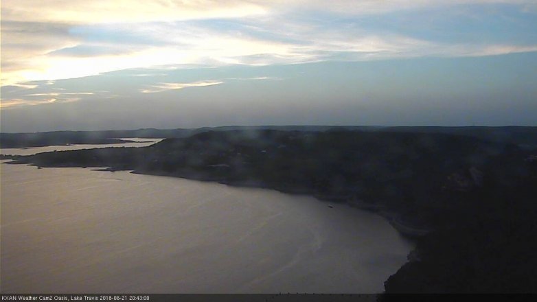 Lake Travis webcam, June 21, 2018 7:45 PM CT