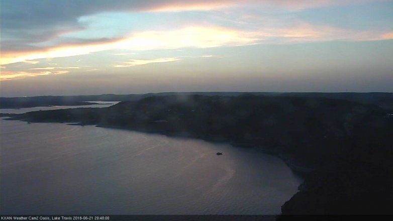 Lake Travis webcam, June 21, 2018 7:50 PM CT