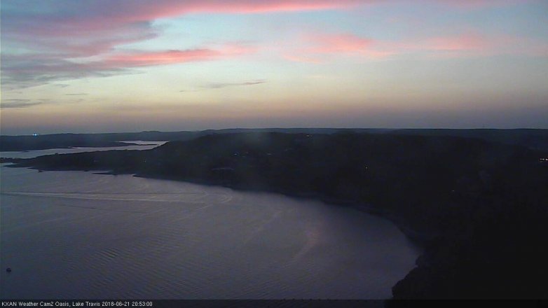 Lake Travis webcam, June 21, 2018 7:55 PM CT