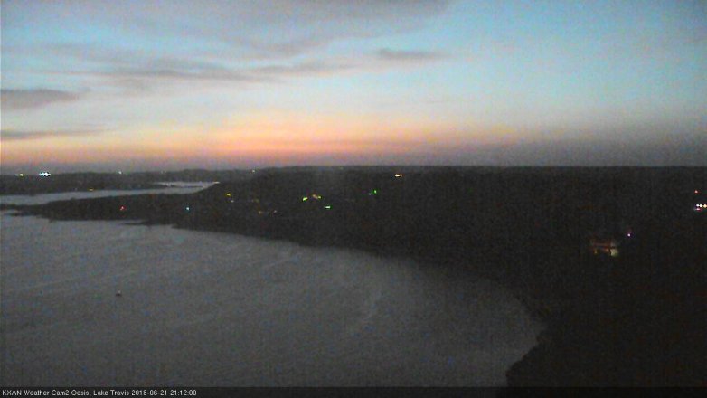 Lake Travis webcam, June 21, 2018 8:15 PM CT