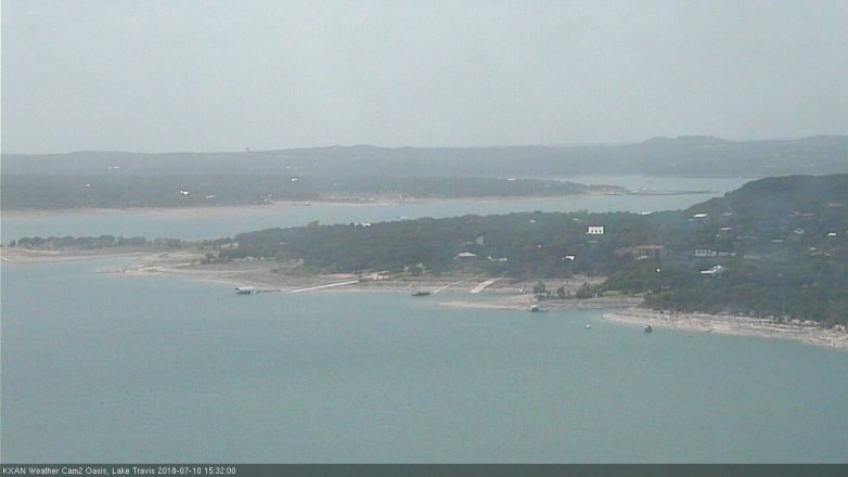 Lake Travis webcam, July 10, 2018 2:35 PM CT