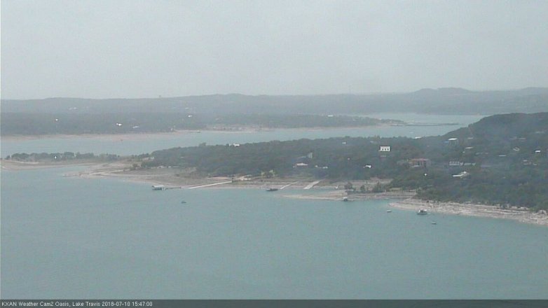 Lake Travis webcam, July 10, 2018 2:50 PM CT