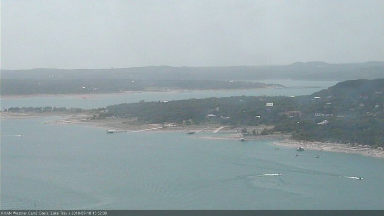 Lake Travis webcam, July 10, 2018 2:55 PM CT