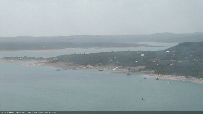 Lake Travis webcam, July 10, 2018 3:00 PM CT
