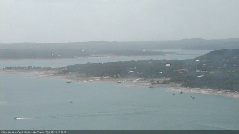 Lake Travis webcam, July 10, 2018 3:05 PM CT