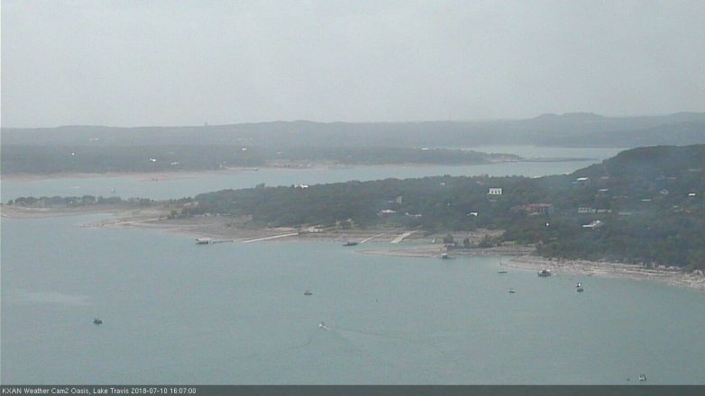 Lake Travis webcam, July 10, 2018 3:10 PM CT