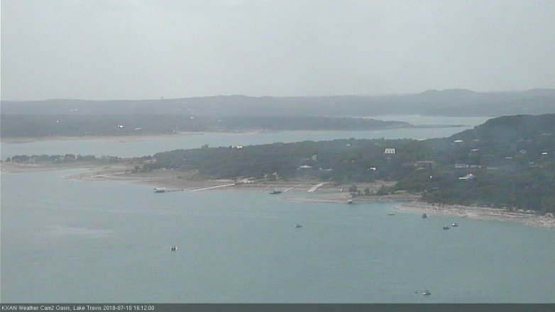 Lake Travis webcam, July 10, 2018 3:15 PM CT