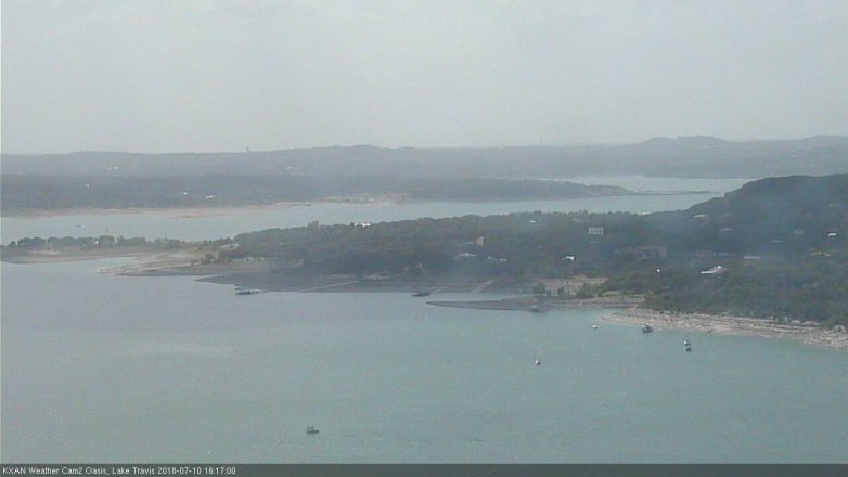 Lake Travis webcam, July 10, 2018 3:20 PM CT