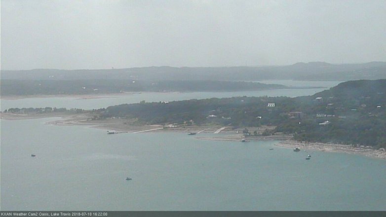 Lake Travis webcam, July 10, 2018 3:25 PM CT