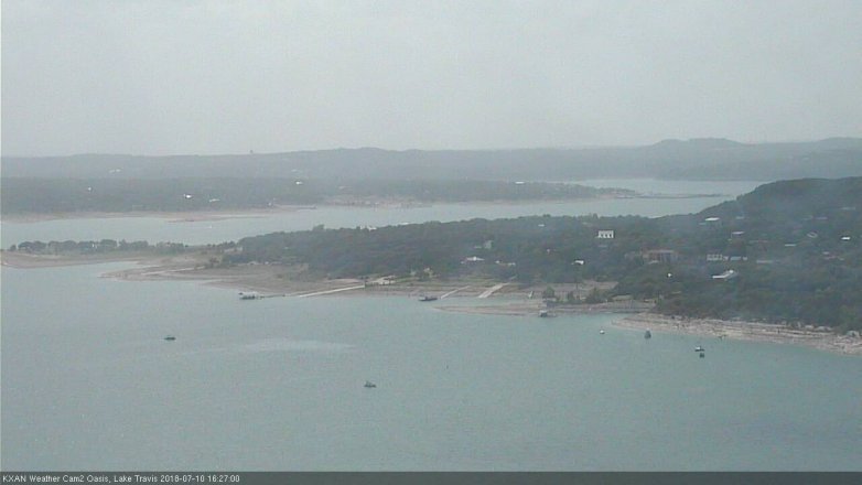 Lake Travis webcam, July 10, 2018 3:30 PM CT