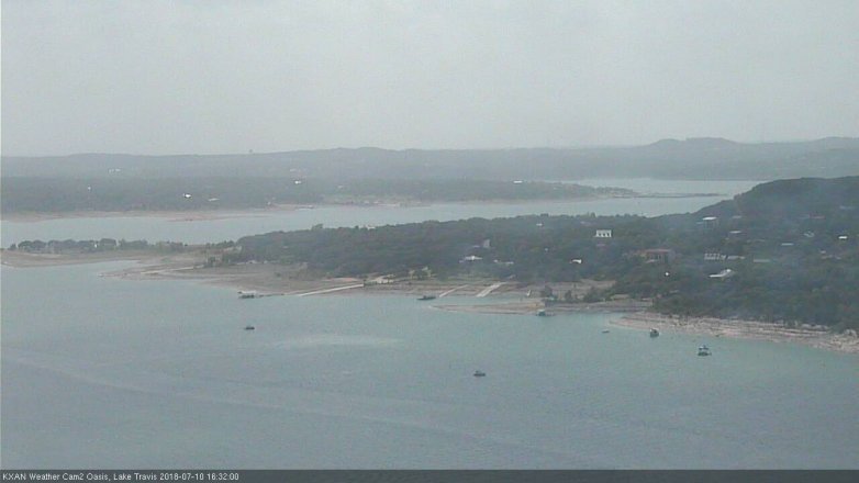 Lake Travis webcam, July 10, 2018 3:35 PM CT