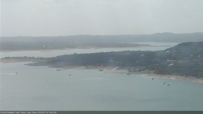 Lake Travis webcam, July 10, 2018 3:45 PM CT