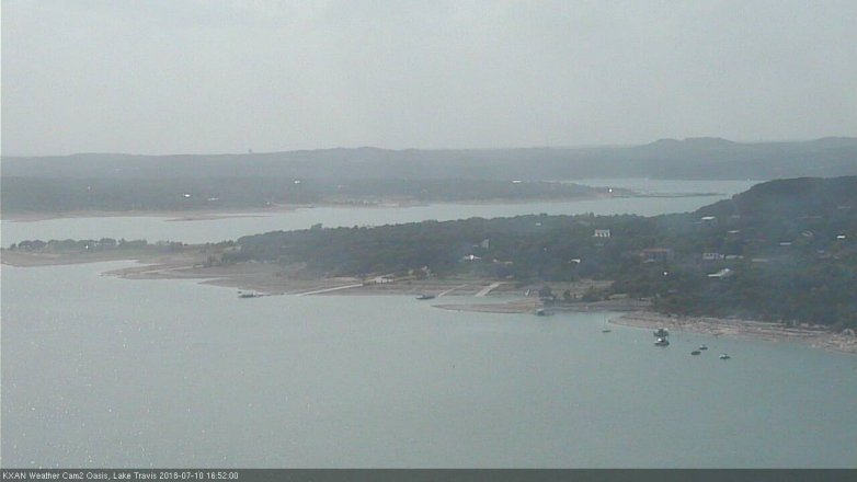 Lake Travis webcam, July 10, 2018 3:55 PM CT
